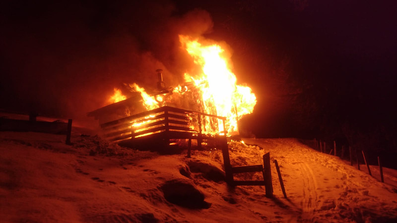 Brand einer Almhütte, am 22.12.2018
